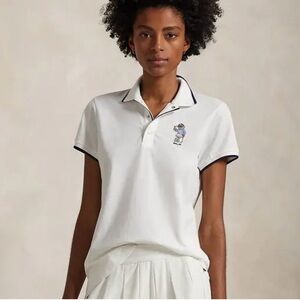 White Ralph Lauren RLX Polo Shirt with Contrast Trim